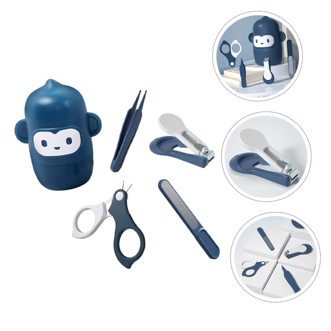 VICASKY 3sets Manicure Per Kit Completo Per Unghie Con Forbicine Limetta e Pinzette Inossidabile Con Design Carino Per Nuove Mamme e Shower