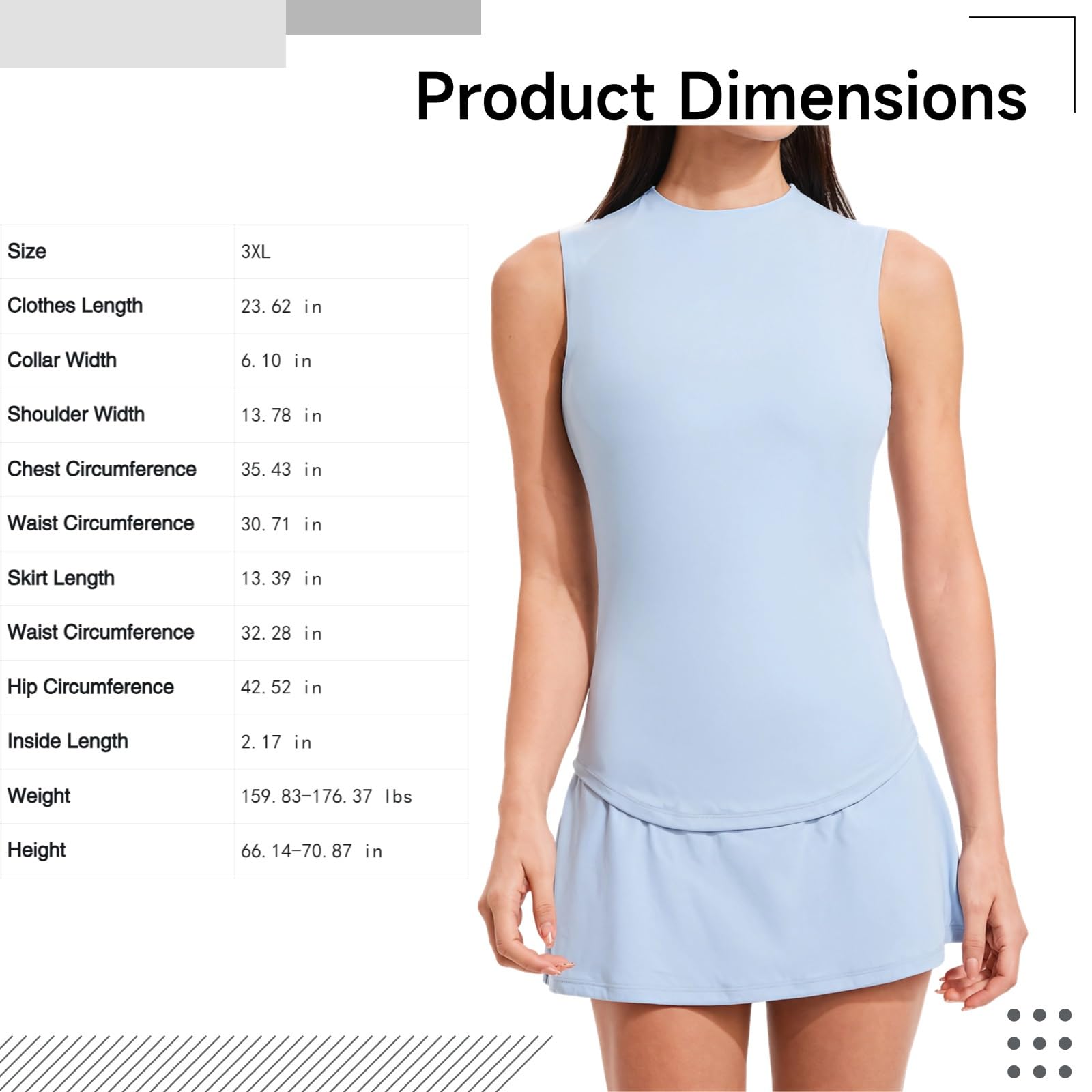 Set gonna da tennis da donna con pantaloncini interni, abbigliamento sportivo ad asciugatura rapida, abiti sportivi in due pezzi, tessuto elasticizzato, adatto a 150 cm - 170 cm e 170-79 kg, blu