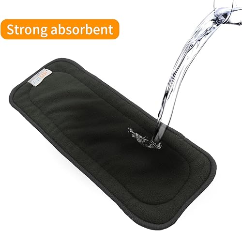 Miniatura 5 de ALVABABY 6ZTN - Paquete de 6 insertos reutilizables de 5 capas para pañales de tela y pañales de tela para bebés