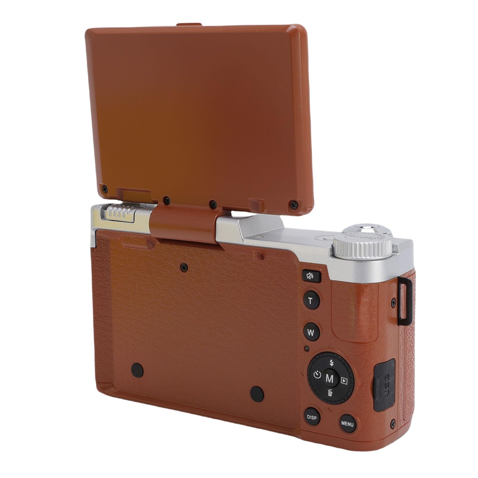 VBESTLIFE Camera Digitale 4K per Fotografia, Fotocamera da Vlogging da 64 MP con Schermo di Lancio da 2,8 "180 ° e 16 Filtri retrò, per Principianti (BROWN)