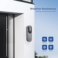 Vista 7 de CutePanda Cámara de timbre de video inalámbrico 1080P, detección humana AI, sistema de seguridad para el hogar, vista en vivo