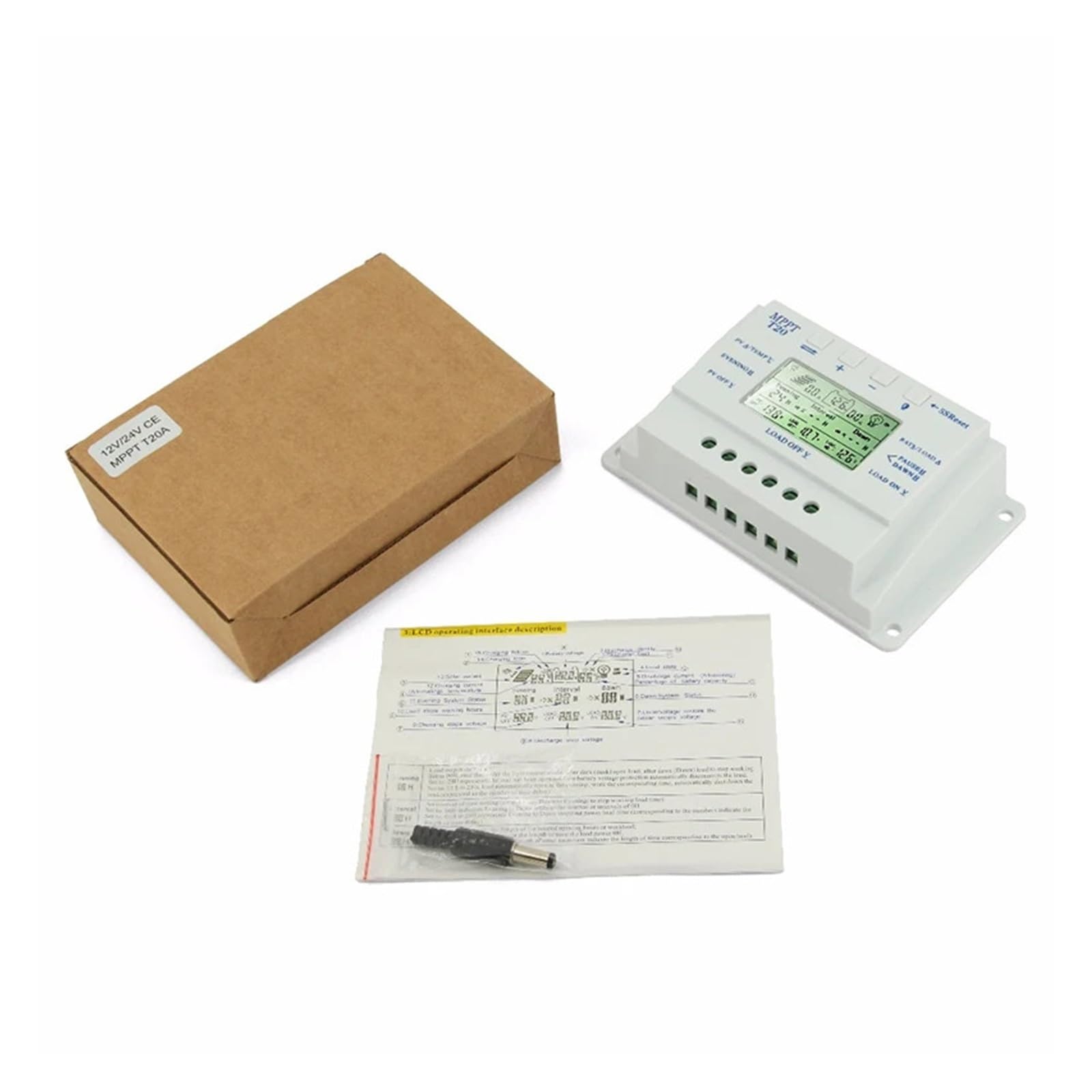 20A MPPT 12 V/24 V ładowarka do ogniw słonecznych regulator ładowania kontrolery ładowania wyświetlacz LCD domowy panel słoneczny regulator fotowoltaiczny