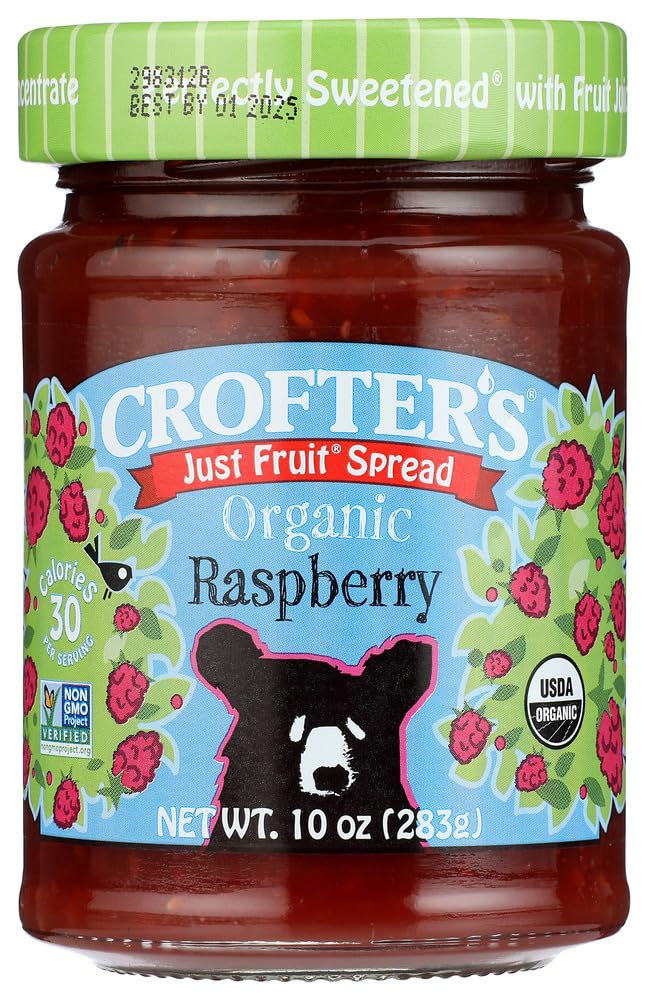 Organic Raspberry Fruit Spread by Crofters – 10 Ounce (Pack of 6), Plastic, No Color, Pack of 6