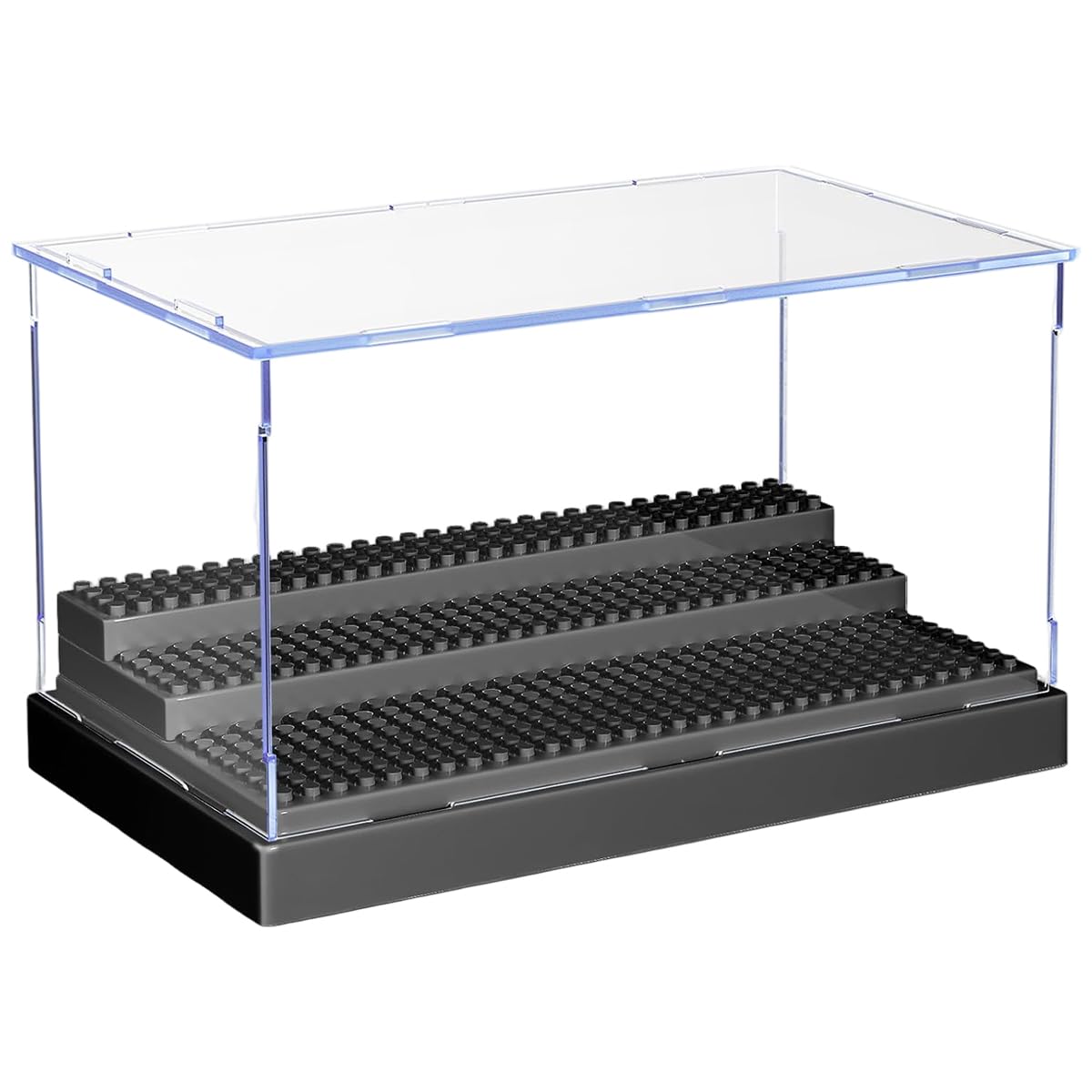 PATPAT® 25.5x13.7x15.5CM Transparent Acrylic Display Box for Building Blocks, Dustproof Clear Display Case with Stepped Studs Stand for 30-50Pcs Mini Building Block Minifigures Showpiece-image-49