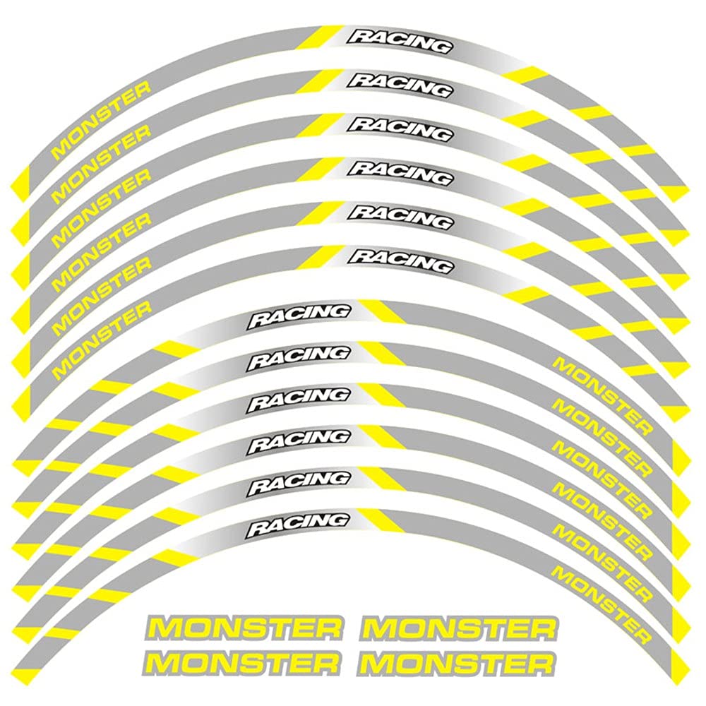 FGLFPXI 12 Pcs Motorcycle Wheel Sticker Stripe Reflective Rim for 1200SR 695 696 796 1100 1100S 797 821 795 S4R S6