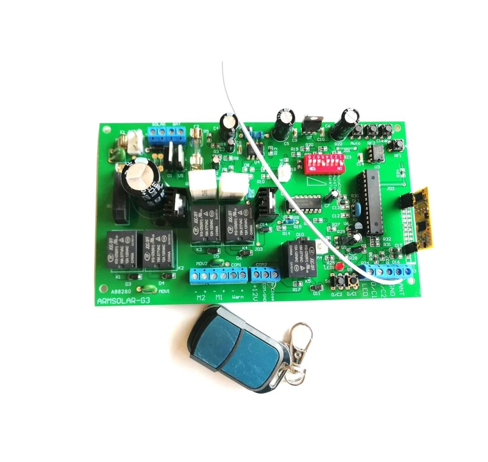 Placa PCB de 150kg y 12V CC for Panel de Control de abridor de puerta abatible automático de dos brazos Avidsen, Motor (control remoto opcional) (Size : With 4 remotes)