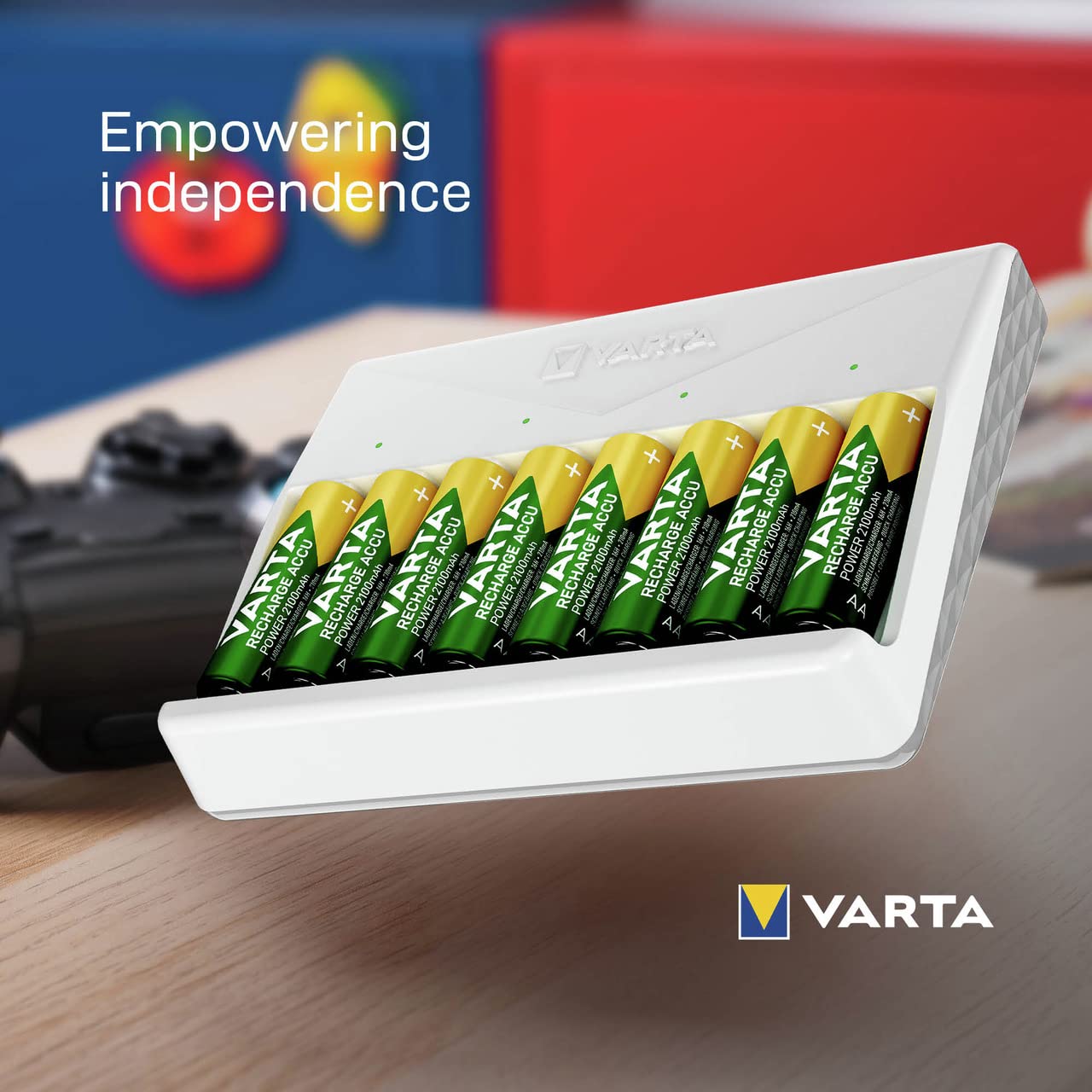 VARTA Multi Charger para 2/4/6/8 Pilas Recargables AA, AAA NiMH, Incl. Cable USB Tipo C