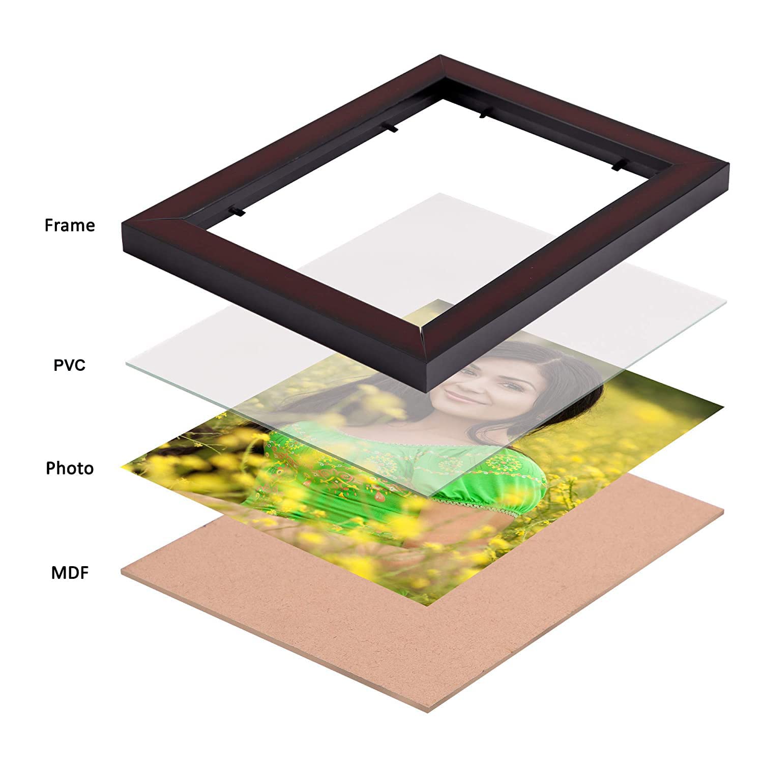 Stuthi Arts A4 size Certificate Document & Photo Brown Wall wood photo frames (Colour - Brown & Size - A4) (A4, 6) 1