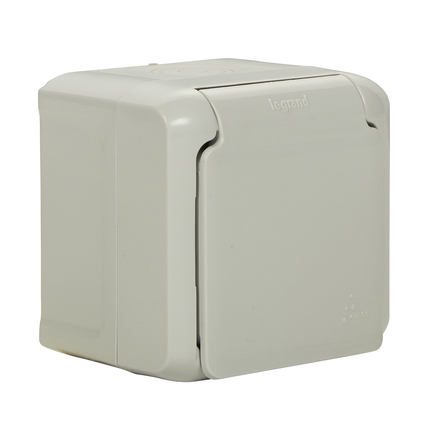 Legrand, Wet Room Surface-Mounted Socket IP44 (1-Way), 2-Pin with Earthing Contact, Child Protection and Lid