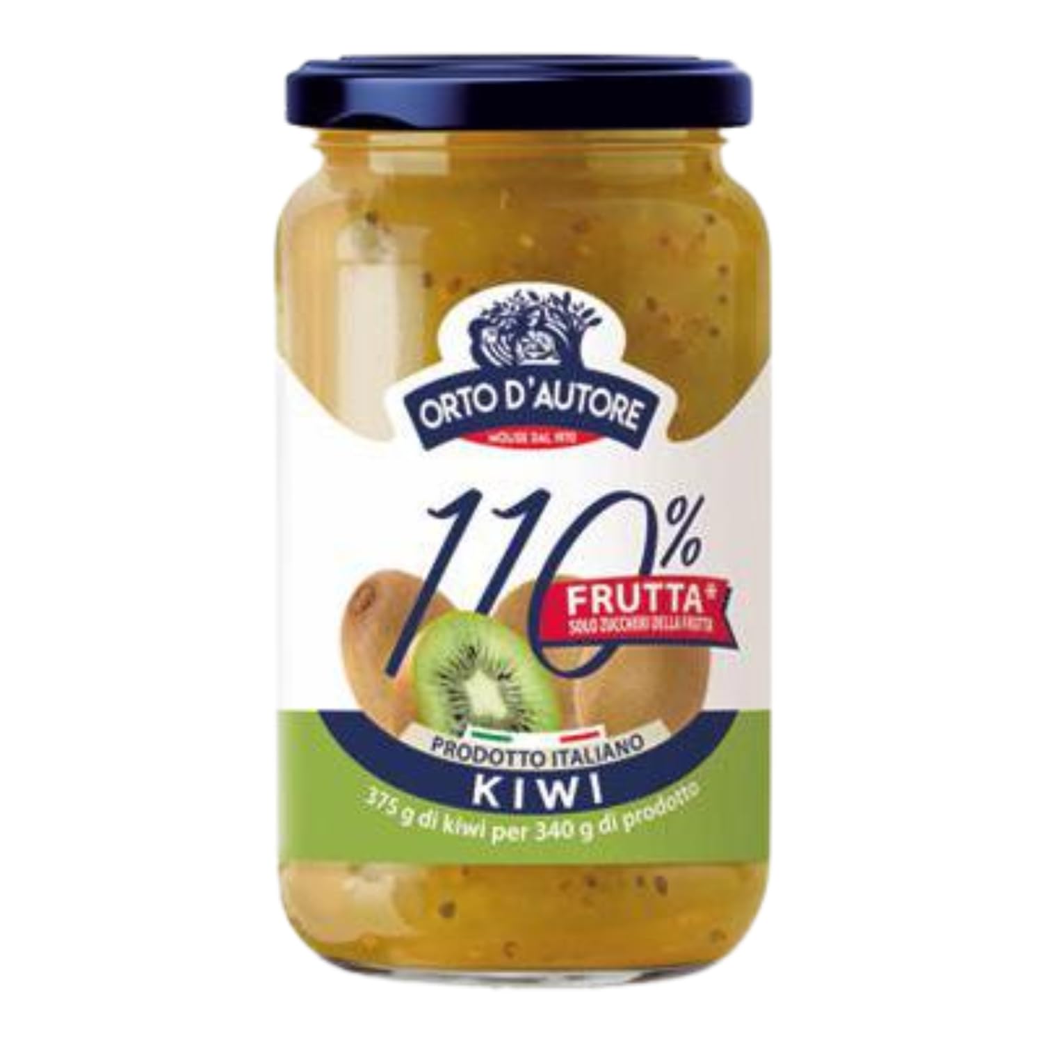 Preparato alla Frutta Kiwi 340g Spalmabile Dolce per Colazione e Dessert Qualità Italiana – Variazioni 4/8/12 Pezzi (8 PEZZI)
