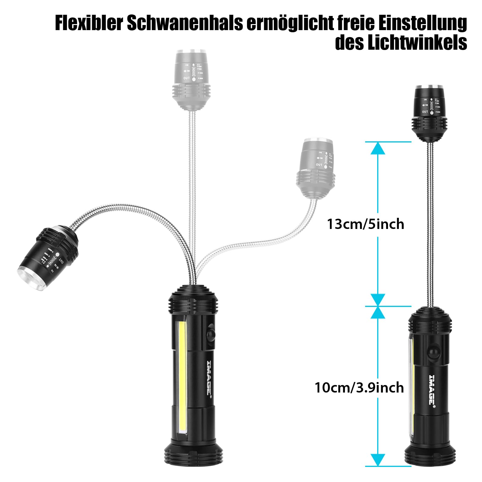 IMAGE Grill Licht 2 Stück magnetische Grilllampe mit Seitenleuchte Grillleuchte batteriebetrieben 360° drehbare LED Beleuchtung für BBQ Picknick Outdoor, Geschenke für Männer Papa Ehemann Vatertag