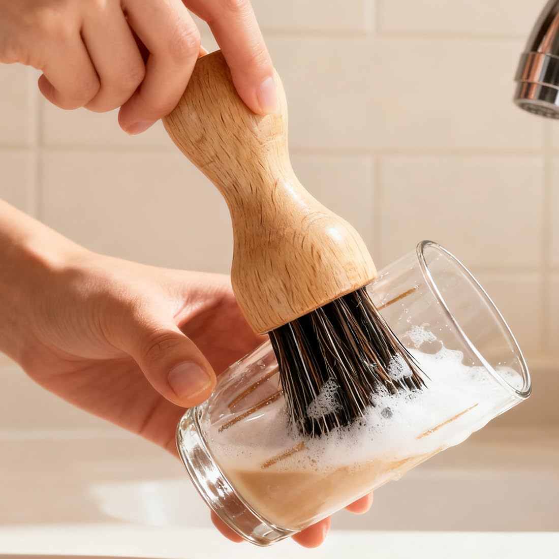 Cepillo de vajilla y Verduras de Madera, 2 piezas, cepillo para setas, para Limpiar Hongos y Verduras, Cepillo Natural, para Limpiar fregaderos de Metal Fundido, baño, para platos, ollas