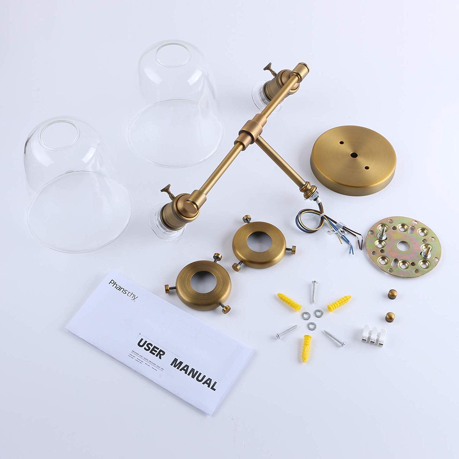 Buу 1 gеt 1 BAYCHEER Vintage 2 Lights Wall Light with Clear Glass Shade Wall Sconce Lighting Creative Vanity Lighting LED Edison Bulbs for Bathroom, Dressing Room, Bedroom Brass Finish Wееklу Tор Sаlе BAYCHEER Vintage 2 Lights Wall Light with Clear Glass Shade Wall Sconce Lighting Creative Vanity Lighting LED Edison Bulbs for Bathroom, Dressing Room, Bedroom Brass Finish