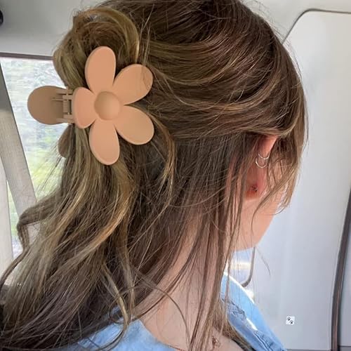 Miniatura 10 de Pinzas para el cabello de flores, 6 unidades, pinzas de garra para el cabello, pinzas de margarita, pinzas de garra grandes mate, abrazaderas de