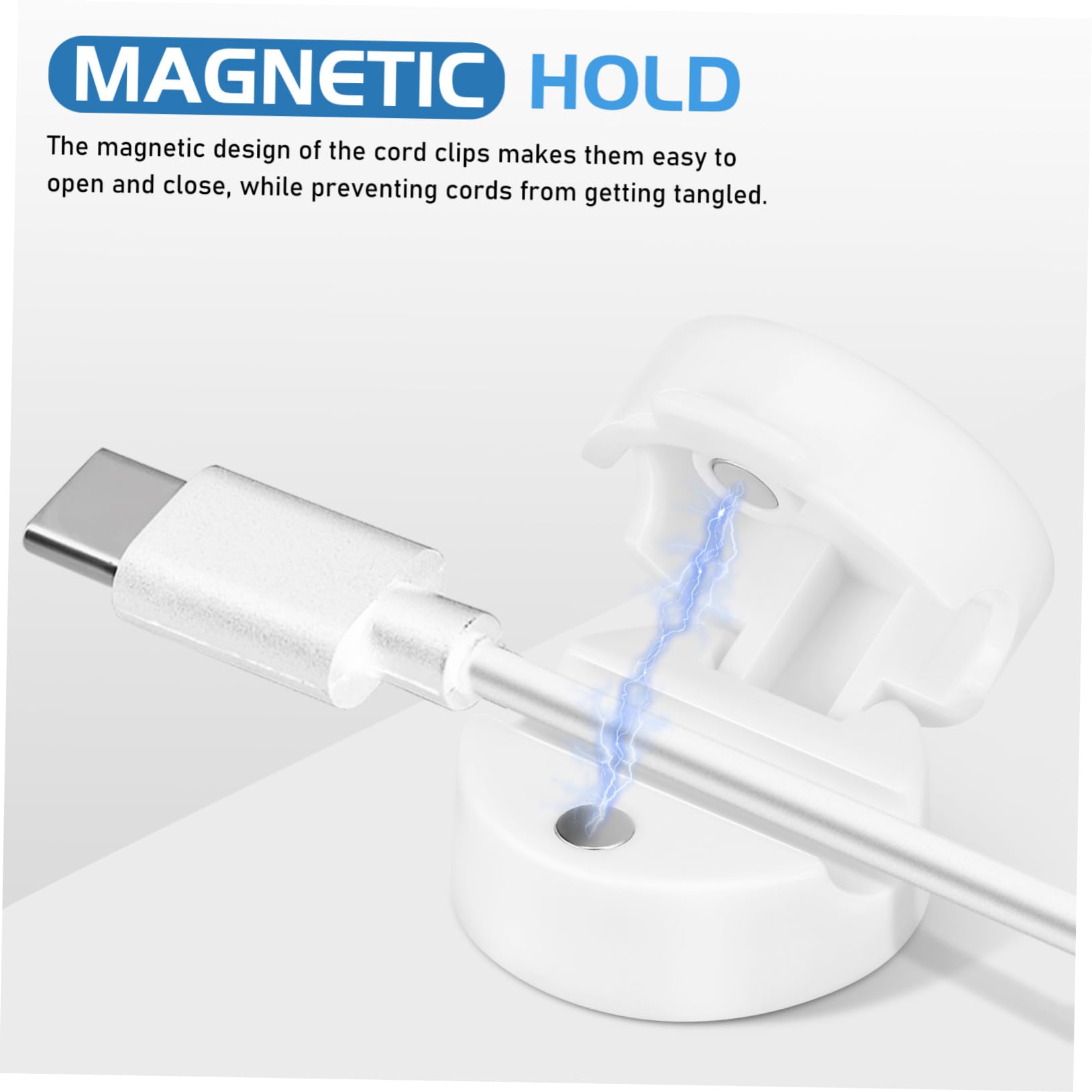 OSALADI 6pezzi Organizzatore Cavi Magnetico Clip Adesive per Gestione Cavi Fermacavi Portacavi Compatto per Scrivania e Veicoli Sicuro e Versatile