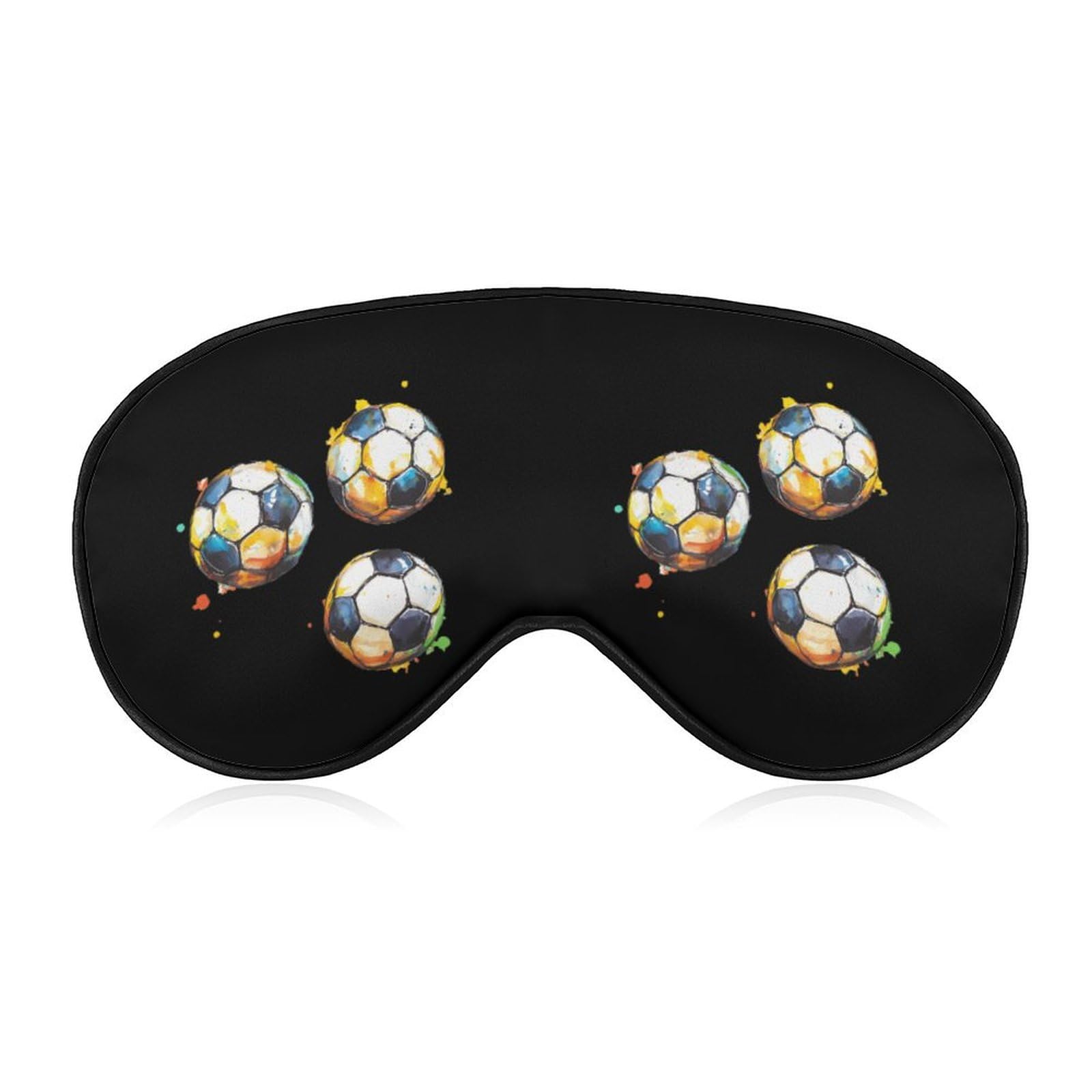 Soccer Balls Sports Footballs Sleep Mask Eye Shade Cover Adjustable Strap for Travel Lunch Break Women Men