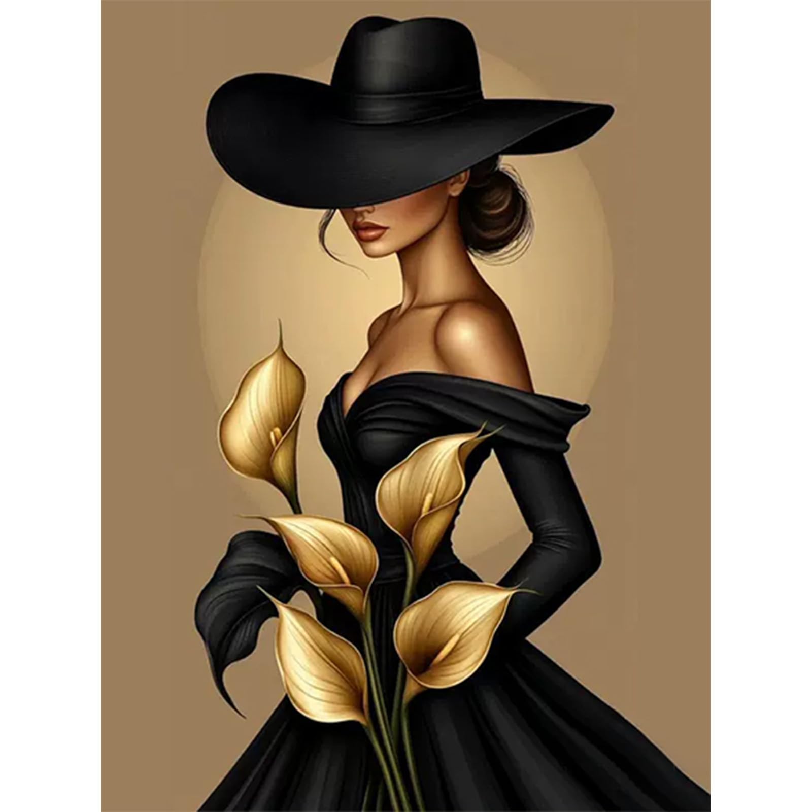 GHHKUD Lady Paint by Numbers for Adults, Painting by Number Kits On Canvas Without Frame, DIY Color Oil Painting Acrylic Paints Art Crafts Kits for Home Wall Decor 12X16 Inch