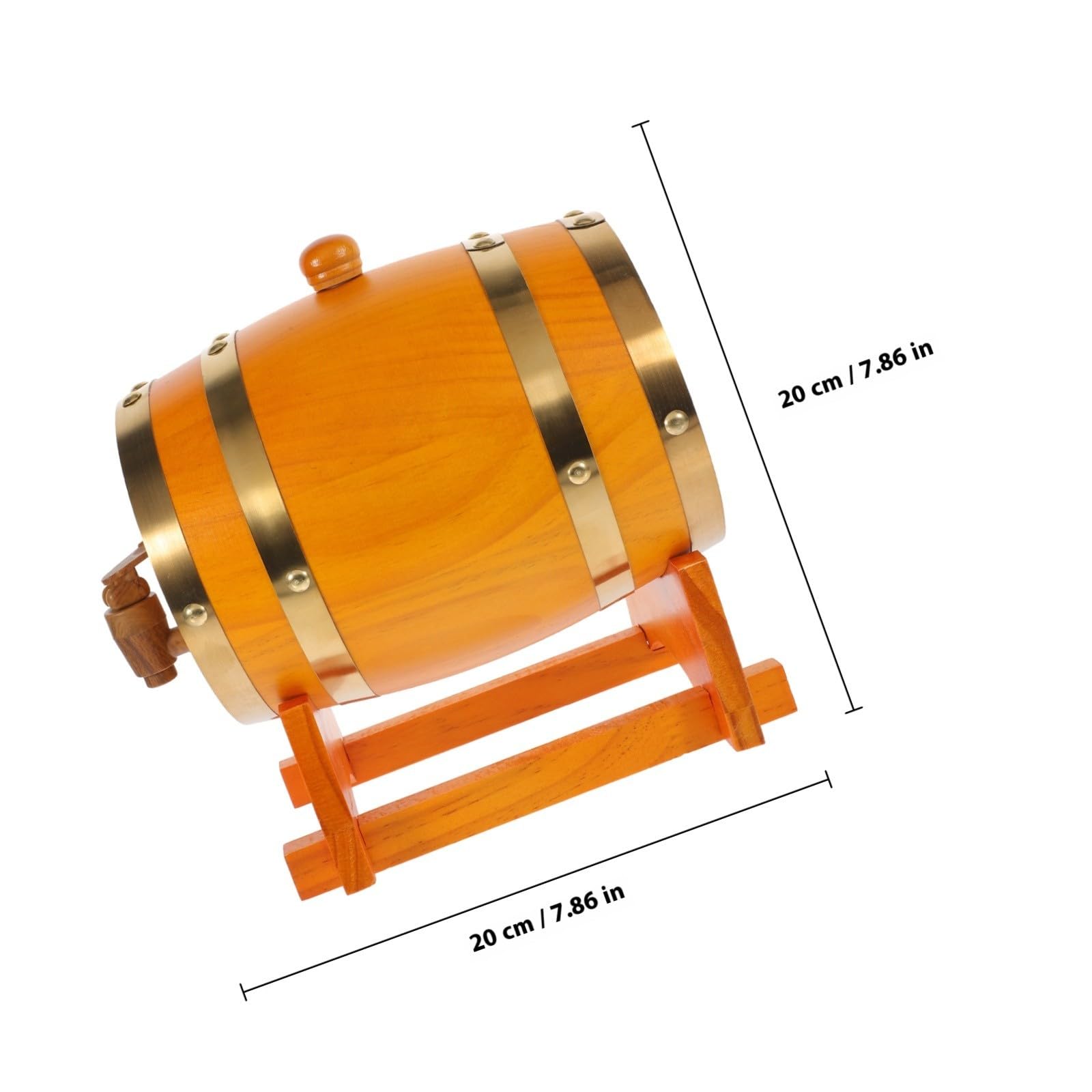 Operitacx Barril de Cerveza de Madera Barrica de crianza de Vino Dispensador de Bebidas de 1.5L con Grifo y Base de Madera para Bar o hogar