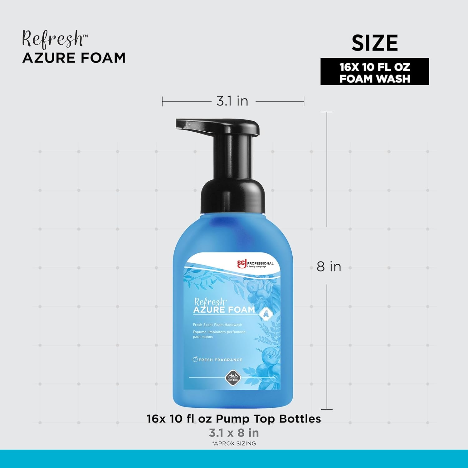 SC Johnson Professional REFRESH Azure Foam Hand Soap, 10 Fl Oz (Pack Of 16)