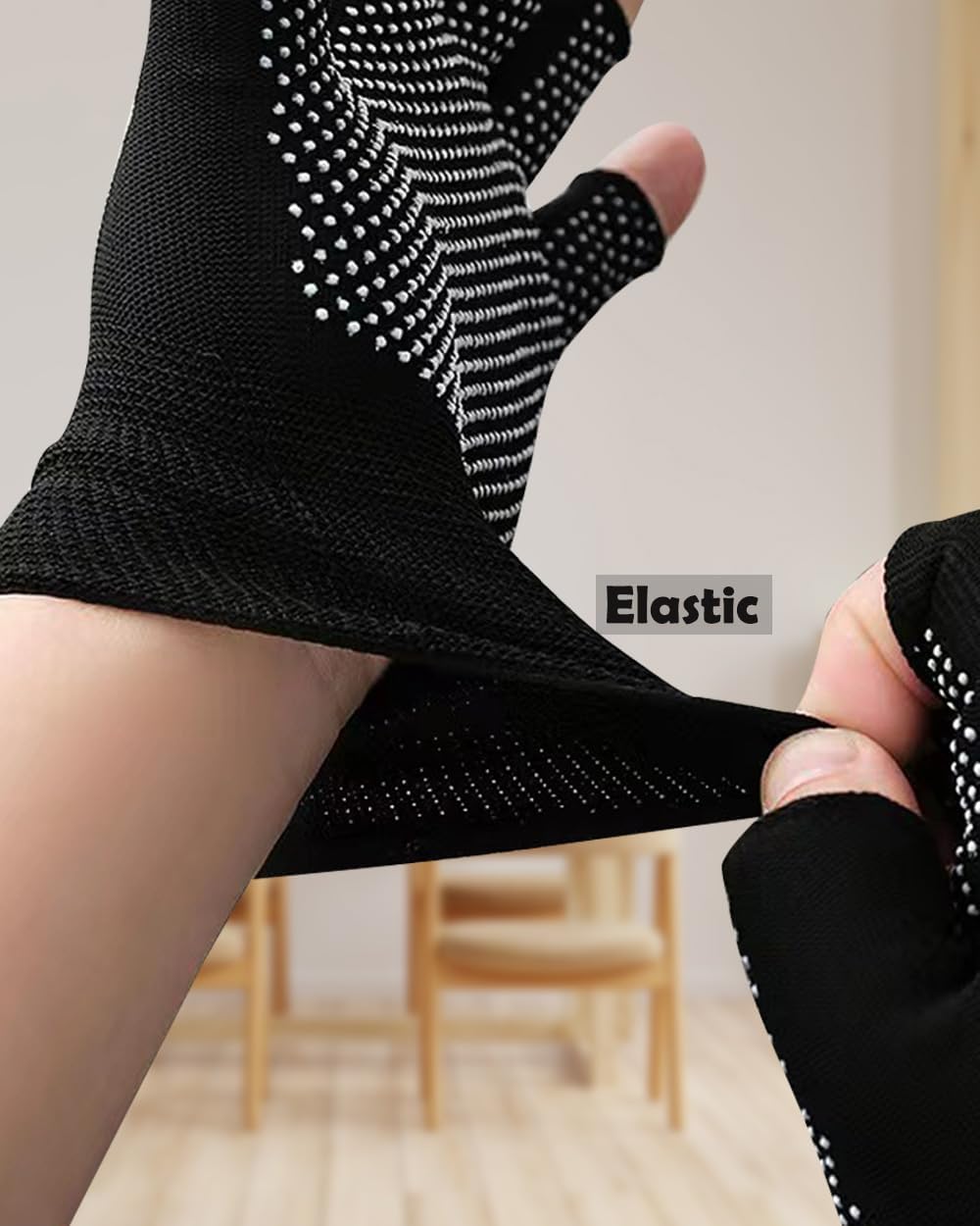 24 Pairs Fingerless Work Gloves Bulk - Half-Finger Gloves - Lightweight Thin Glove for Driving Cycling Working - Image 5