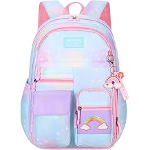 School Bags Cute Coloful Casual for Girls,Lightweight Girls School Bag,Refrigerator Door Children'S Backpacks,Primary Book Bags forTeens Gradient,Teens Elementary School Backpack