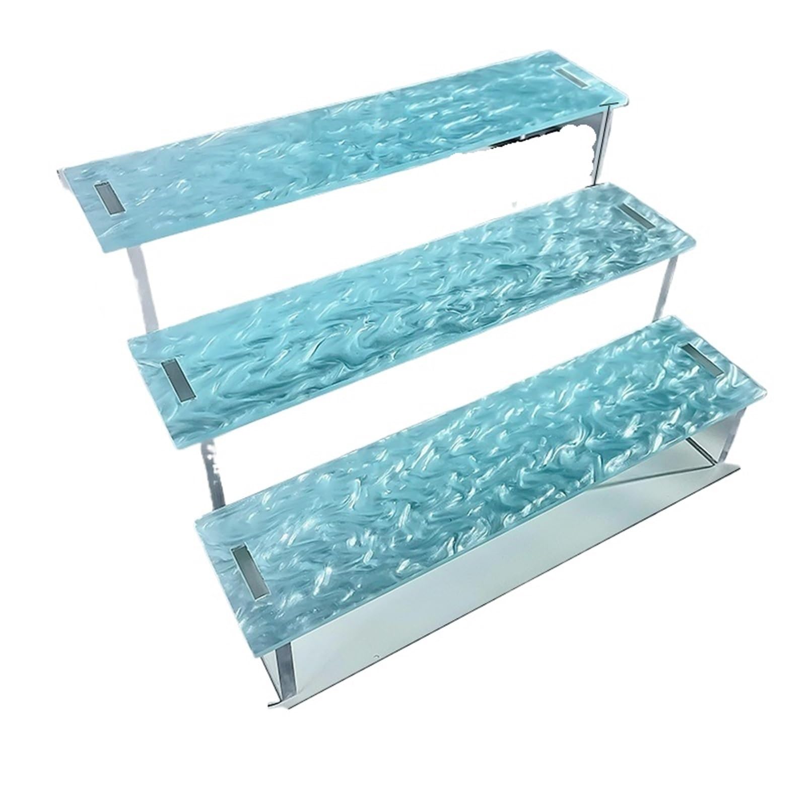 QuxetlRyz Perfume Organiser Display Risers Riser Display Stands 3 Tier Perfume Organizer Shelf & Versatile Cupcake Stand Holder for Figures,Dessert(Green)