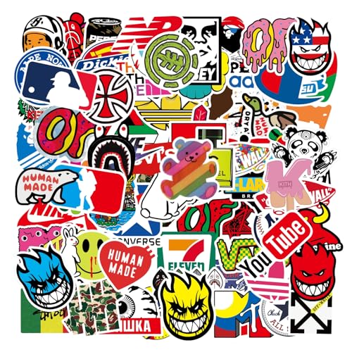 Loahayeii Cool Brand Skateboard Stickers Pack 100PCS Waterproof Skate Stickers for Water Bottle Laptop Luggage Motorcycle Skateboarding Stickers Decals for Teens Boys Adults