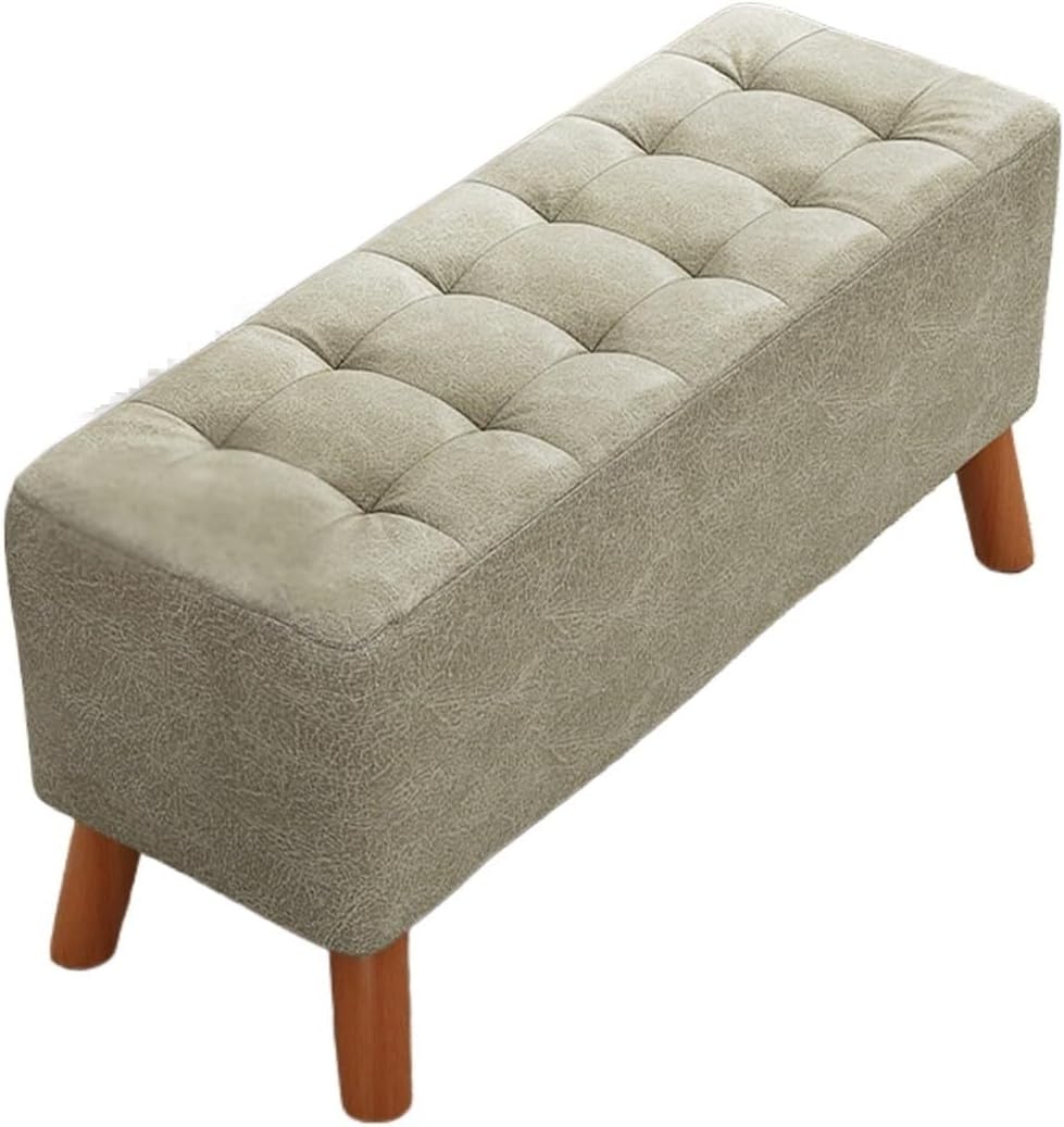 Modern Entry Door Shoe Bench Household Doorway Wearing Shoes Stool Long Clothing Fitting Room Sofa Bedside Entryway(Light Gray,80cm)
