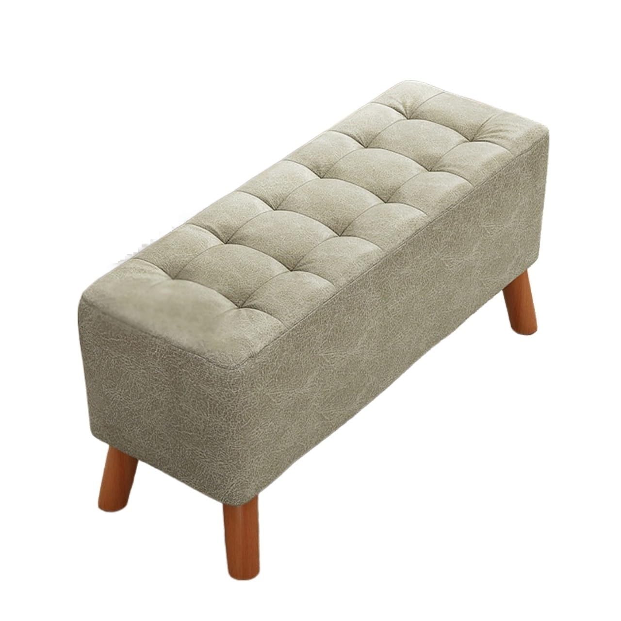 KLGFBDC Light Gray Chaise Lounge Shoe Bench - Entryway Seating Stylish Doorway Stool Versatile Fitting Room Sofa Bedside Storage Solution (80cm)