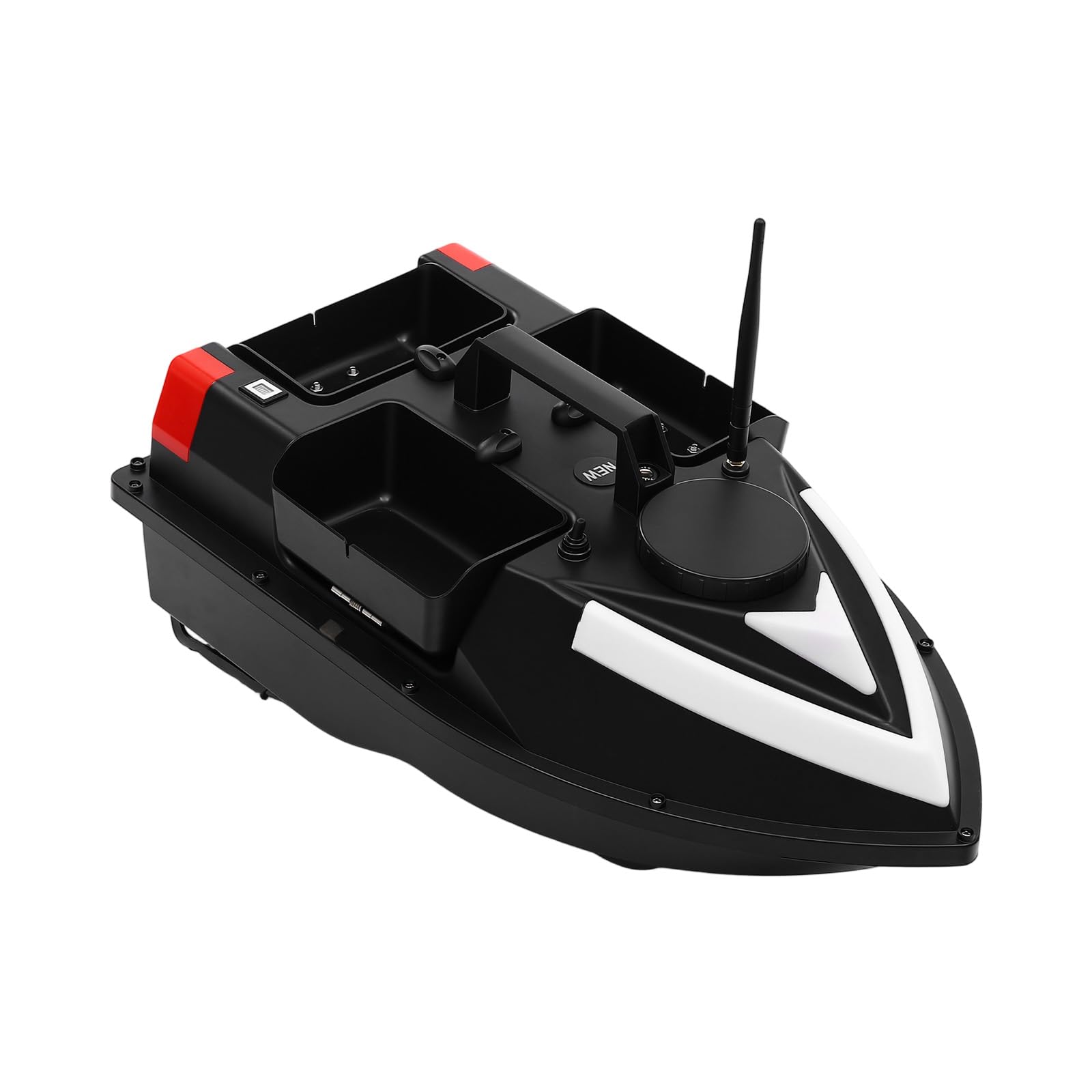 Futterboot, GPS Angelköderboot Mit 100 Fixpunkten, 500m Fernsteuerung RC Boot Mit 3 Unabhängigen Köderboxen, 12000mAh Batterie Und LED Suchscheinwerfer,Für Professionelles Angeln