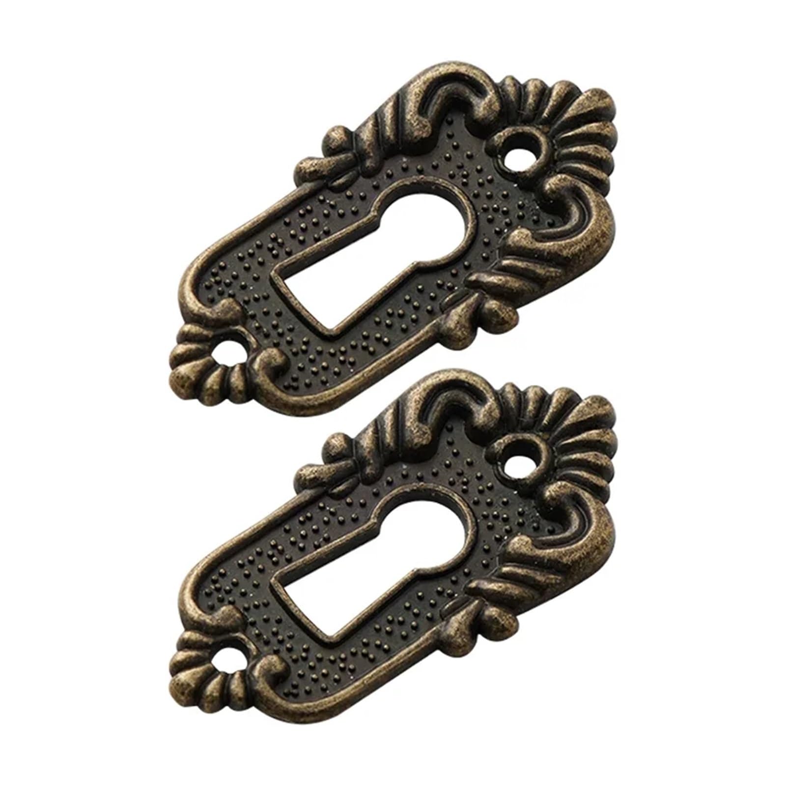 Usohjz Antique Bronze 4Pc Antique Keyhole Covers 45X23mm Drawer Lock Head Patch Corner Decorative Angle Code Alloy Plate For Wooden Jewelry Boxes(Antique Bronze)
