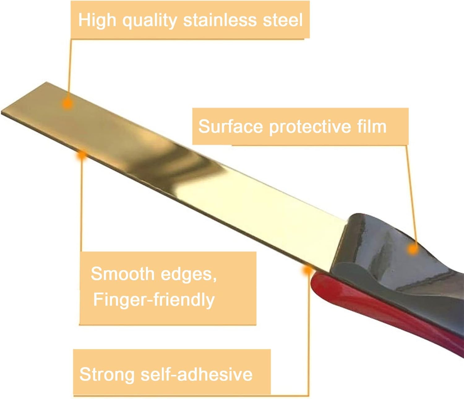 9.8ft Stainless Steel Wall Molding Trim Tape Self Adhesive Metallic Decorative Trim Flexible Wall Trim Molding Metal Trim for Ceiling, Floor, Mirror, Co(Size:Width 16cm/6.3inch,,Color:Brushed gold)