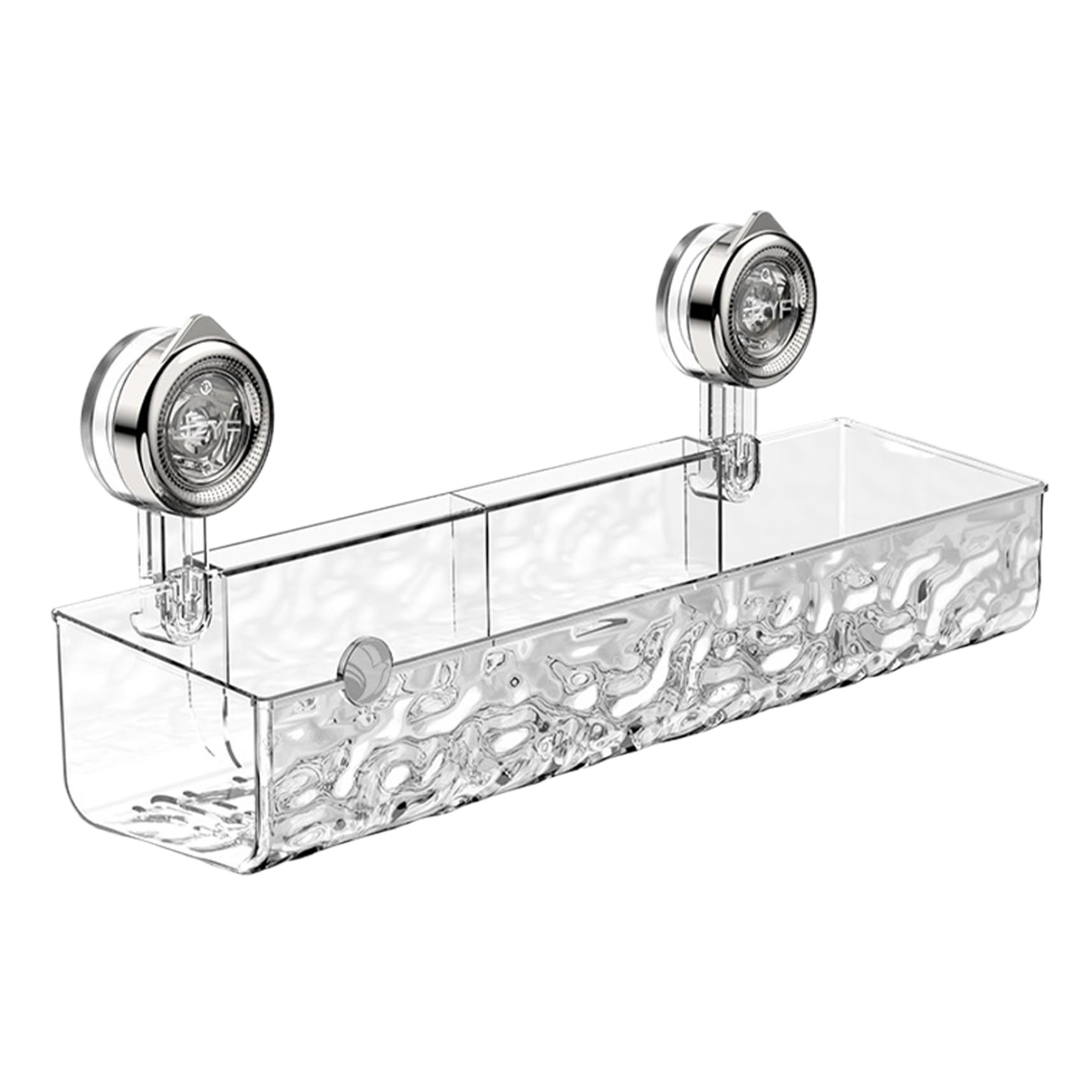 No Drill Wall Caddy with Drainage Holes Transparent Thickened Suction Cup Shelf Wall Mounted Countertop Washable Shower Shelves