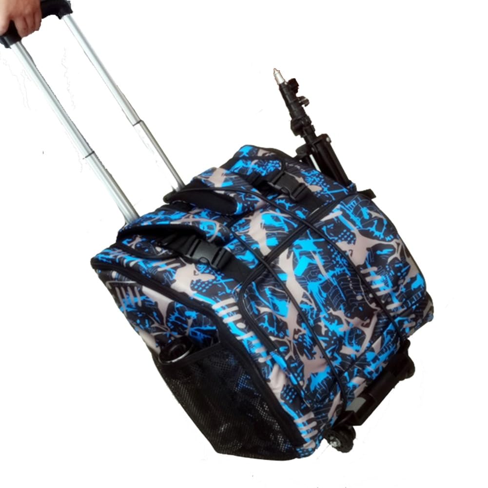 Trolley e Borsa per Fisarmonica, Tessuto Oxford Ispessito Impermeabile e Antiurto con Cinghie Regolabili, Ruota Universale, per fisarmoniche 48-120 Bassi(96 Bass)