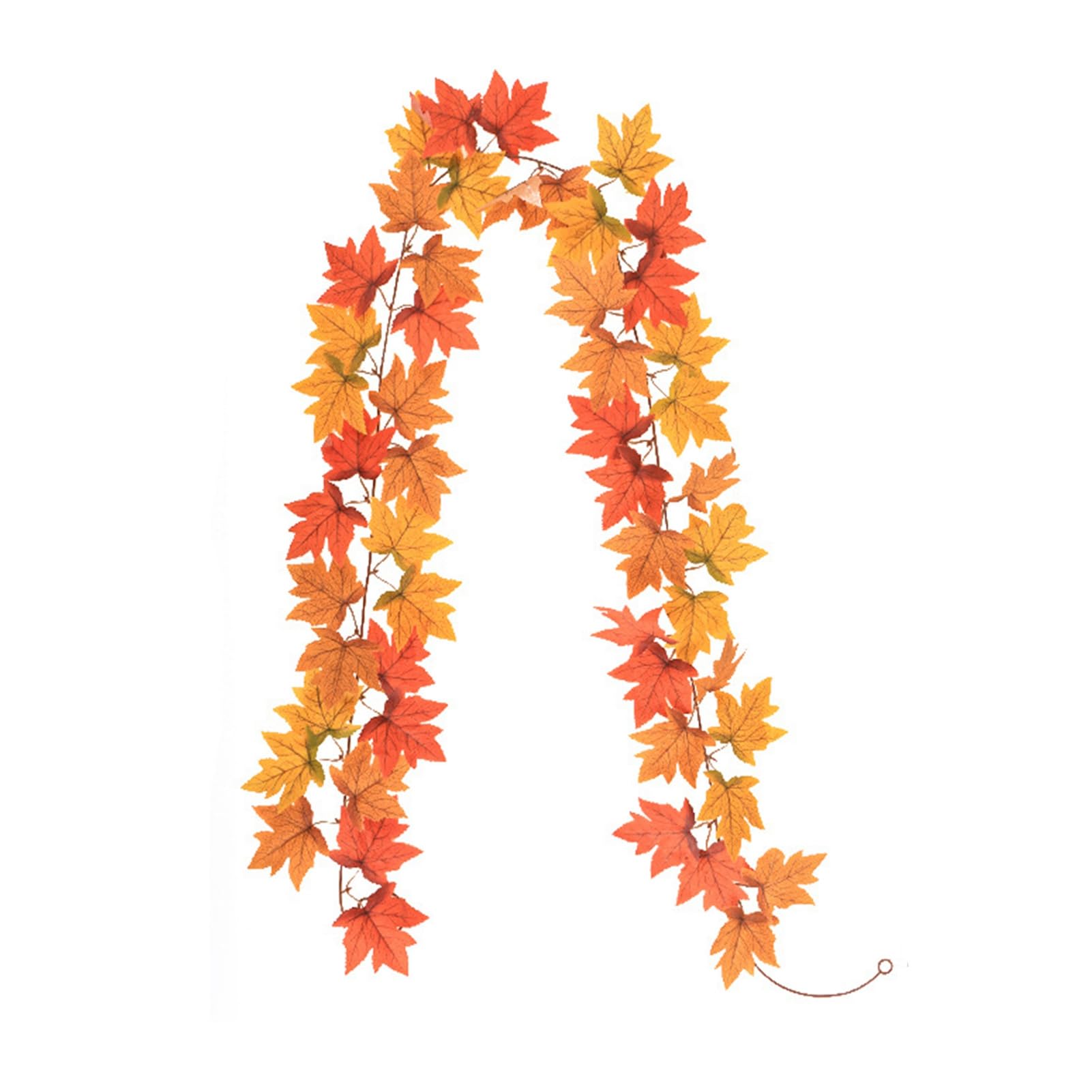 Joukares A 5.7/6.5Ft Rtificial Utumn Fall Maple Leaf Garland，Hanging Vine Garland，Fall Utumn Decorations For Thanksgiving Dinner Party Fireplace Christmas Home
