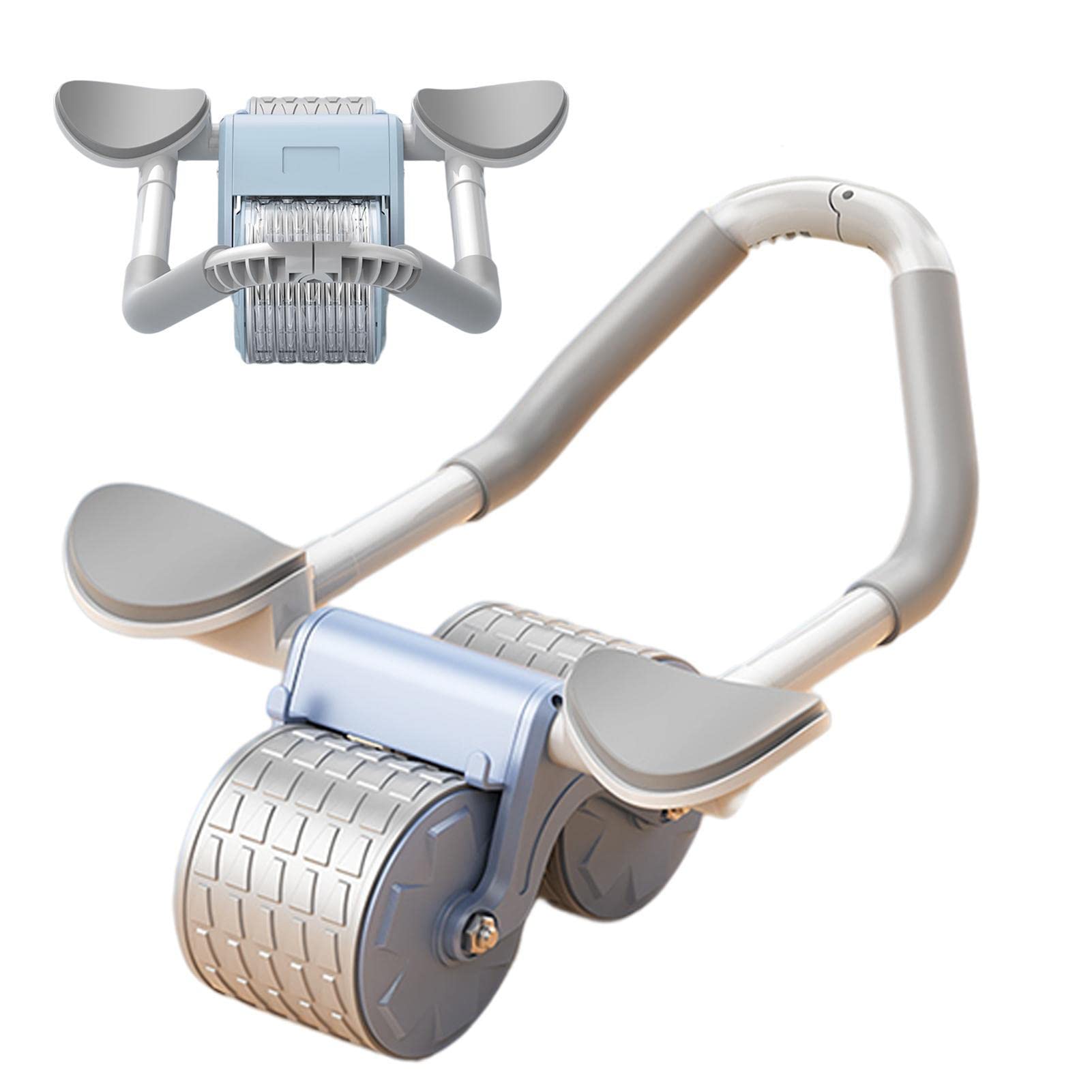 Rodillo abdominal con rebote automático, rueda abdominal para ejercitar los abdominales | Rodillo abdominal con rodillera, entrenamiento de fuerza central, equipo de fitness para ejercitar los