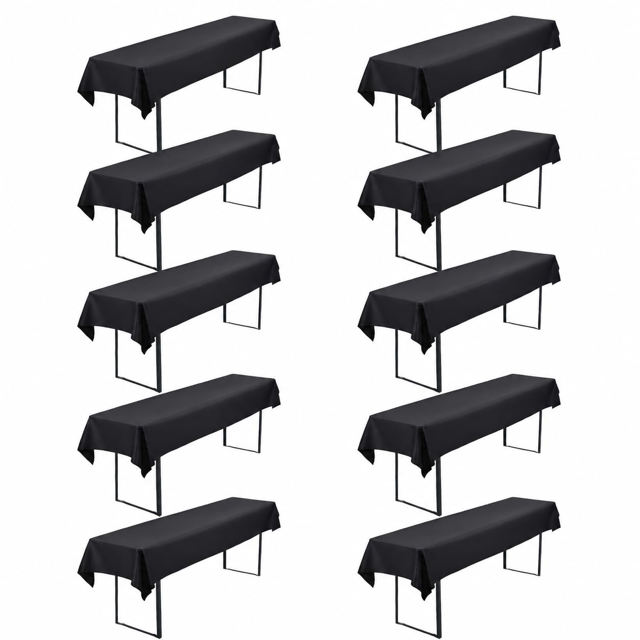 10 Bier Tischdecken für Rechteck Tische,Schwarz,100x250 cm | Polyester Tischdecke, Waschbare und Langlebige Tischdecke Tischdeckes für Garten Partys Geburtstagsfeier oder Grill