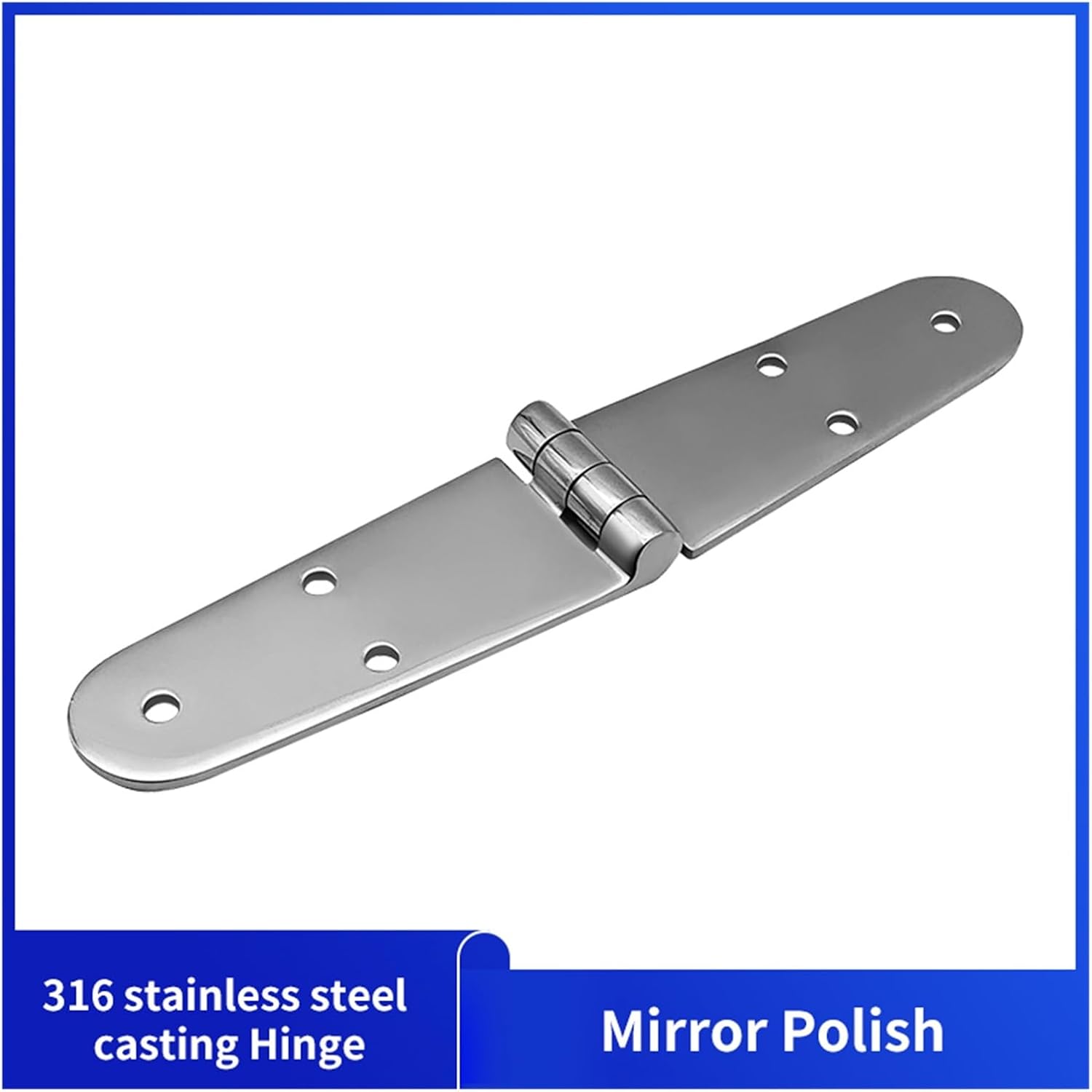 Ship Accessories 316 Stainless Steel Casting Hinge Flat Hinge Cabinet 6 Holes Cast Strap Deck Hinge for Boat Hardware 200 * 38mm Ship Accessories