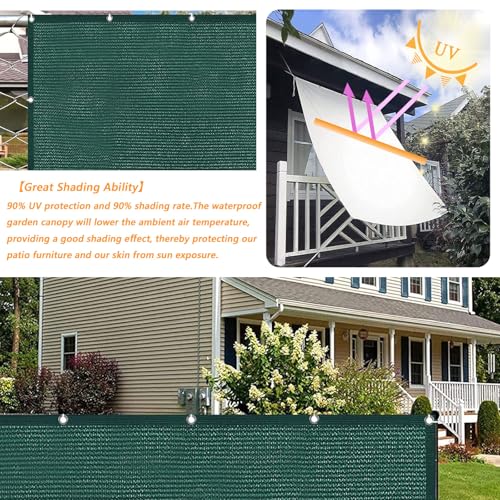 Brise-vue pour balcon en HDPE haute densité vert foncé durable - 3