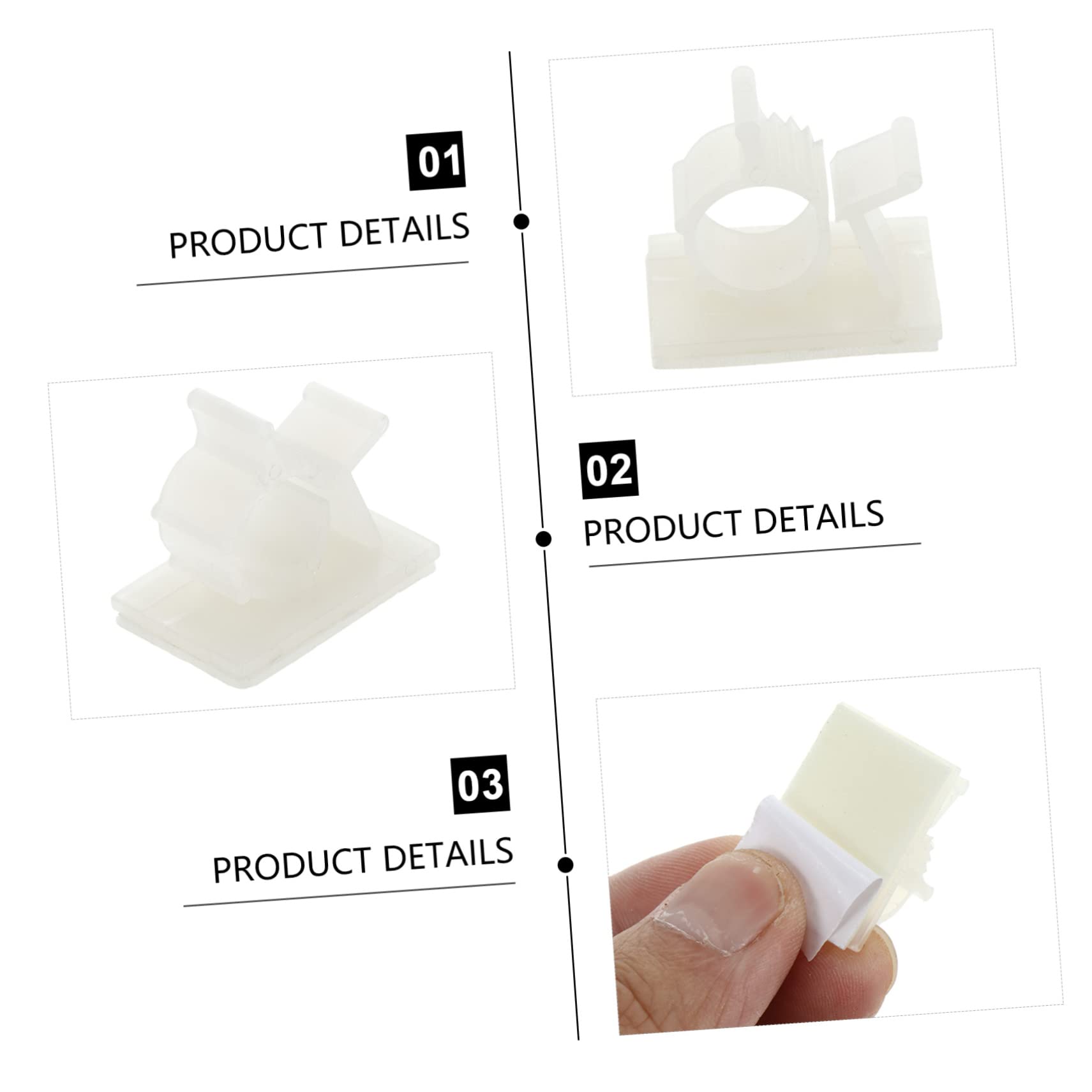 Organizzatore per cavi migliorato, Fascette ferma-cavo autoadesive bianche 2,5 x,4 1,7 clip dell'organizzatore del cavo di cm for la gestione della scrivania