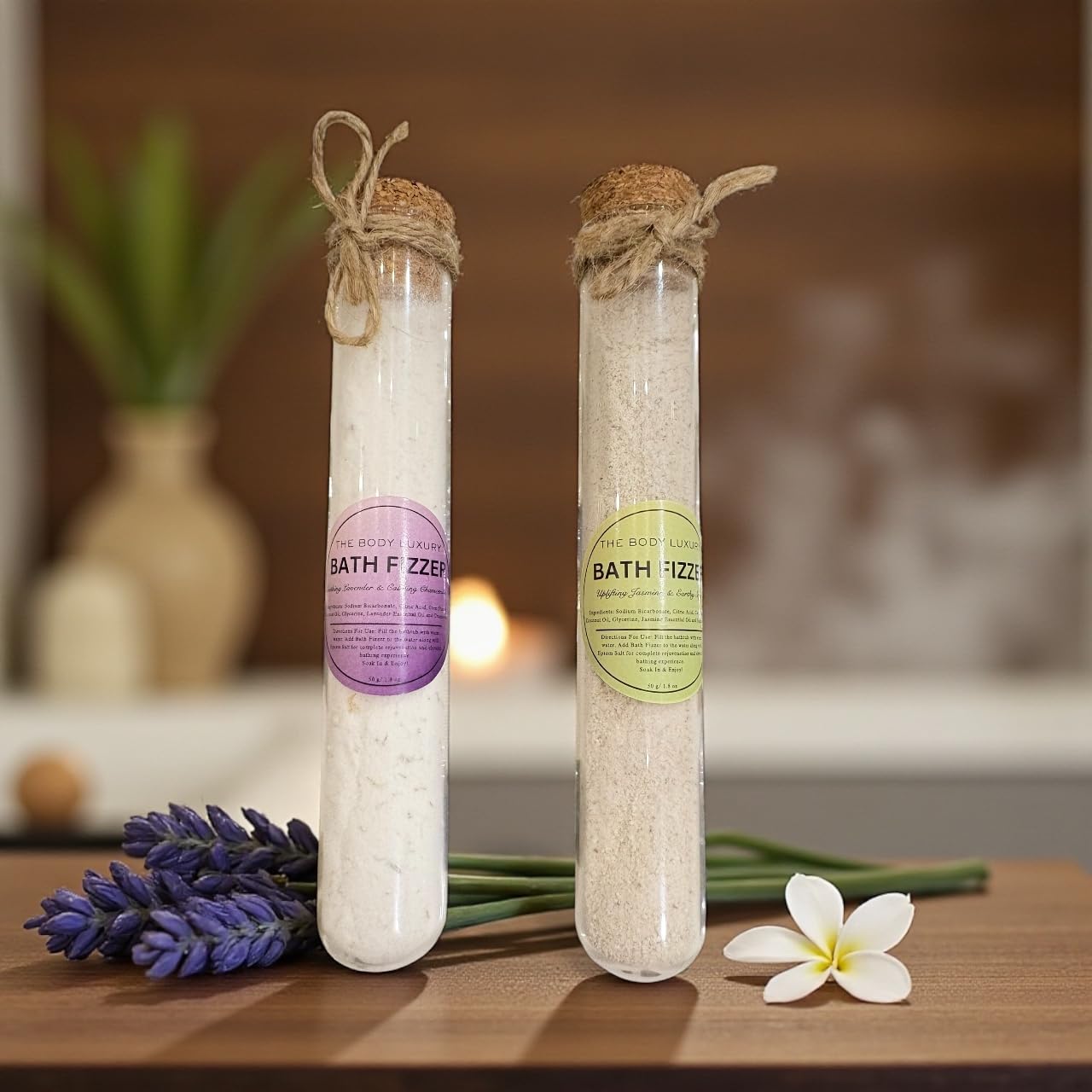 Lavender Chamomile & Jasmine Sage Bath Fizzers Powder – Bath Bomb–Like Fizzy Bath Experience | Handmade Natural Aromatherapy Spa Soak | Pack of 2 (50g Each)-image-39