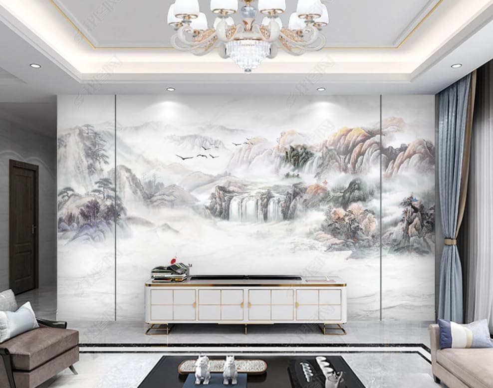 Papier peint intissé paysage rocheux mural de 350x256 cm pour décoration de salon