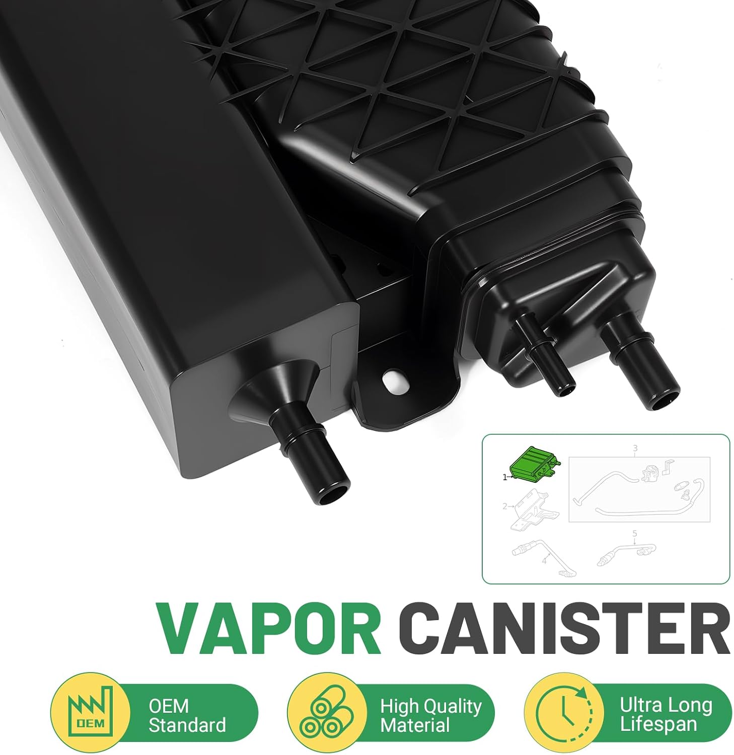 Fuel Vapor Canister Compatible with 2017-2020 Cadillac Escalade ESV | Chevrolet Suburban | GMC Yukon XL 5.3L 6.2L Evap Emission Charcoal Canister, Replace 84106549 CP3666 CP1830