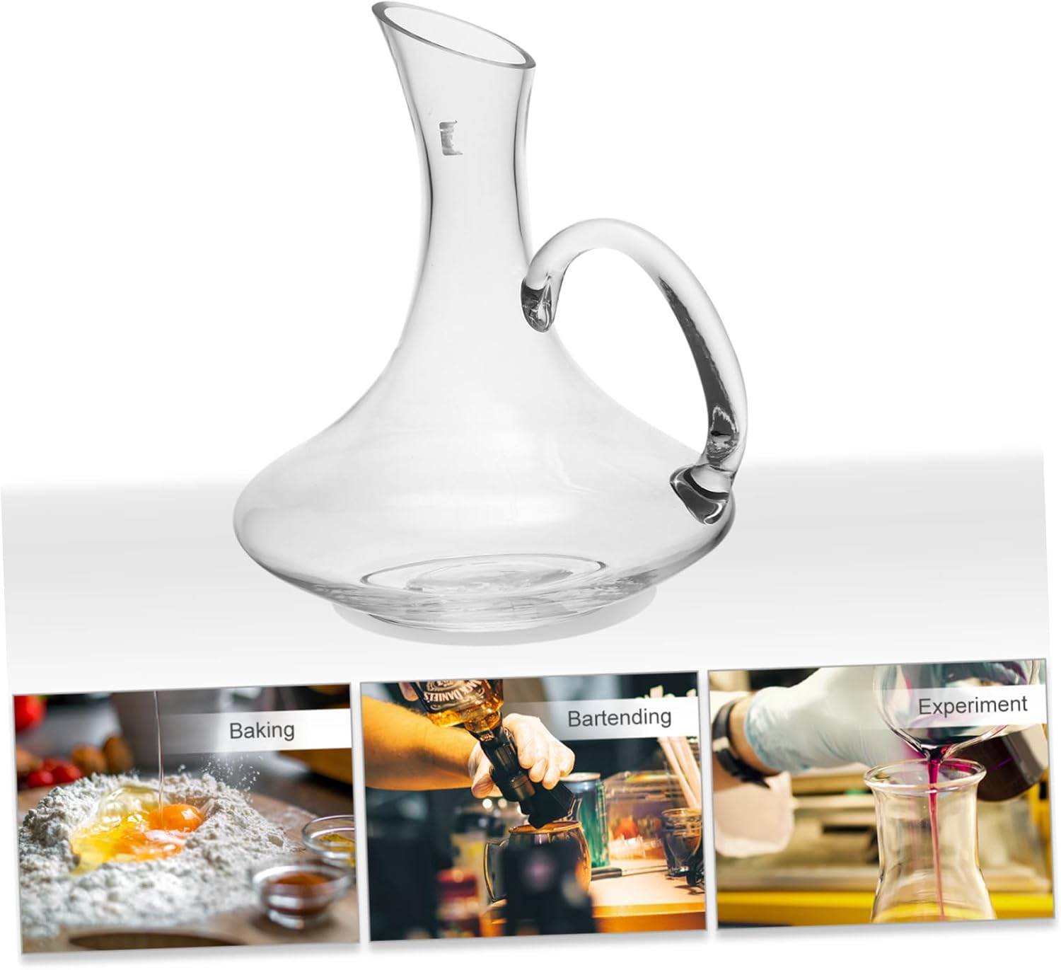 Luxshiny Glass Wine Decanter with Handle Creative Design Explosion Red Wine Pourer Aerator Beverage Storage Container for Home Bar