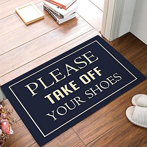 KAROLA Funny Doormat Please Take Off Your Shoes Non-slip Rubber Entrance Mat Floor Rug Indoor/Outdoor/Front Door/Bathroom Mats Personalized 32(L) x 20(W) inch