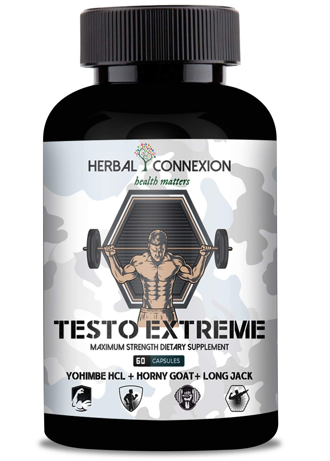 Testo Extreme - Testosterone Booster (60 Capsules) - Natural Stamina, Endurance and Strength Booster - Fortifies Metabolism - Promotes Healthy Weight Loss and Fat Burning