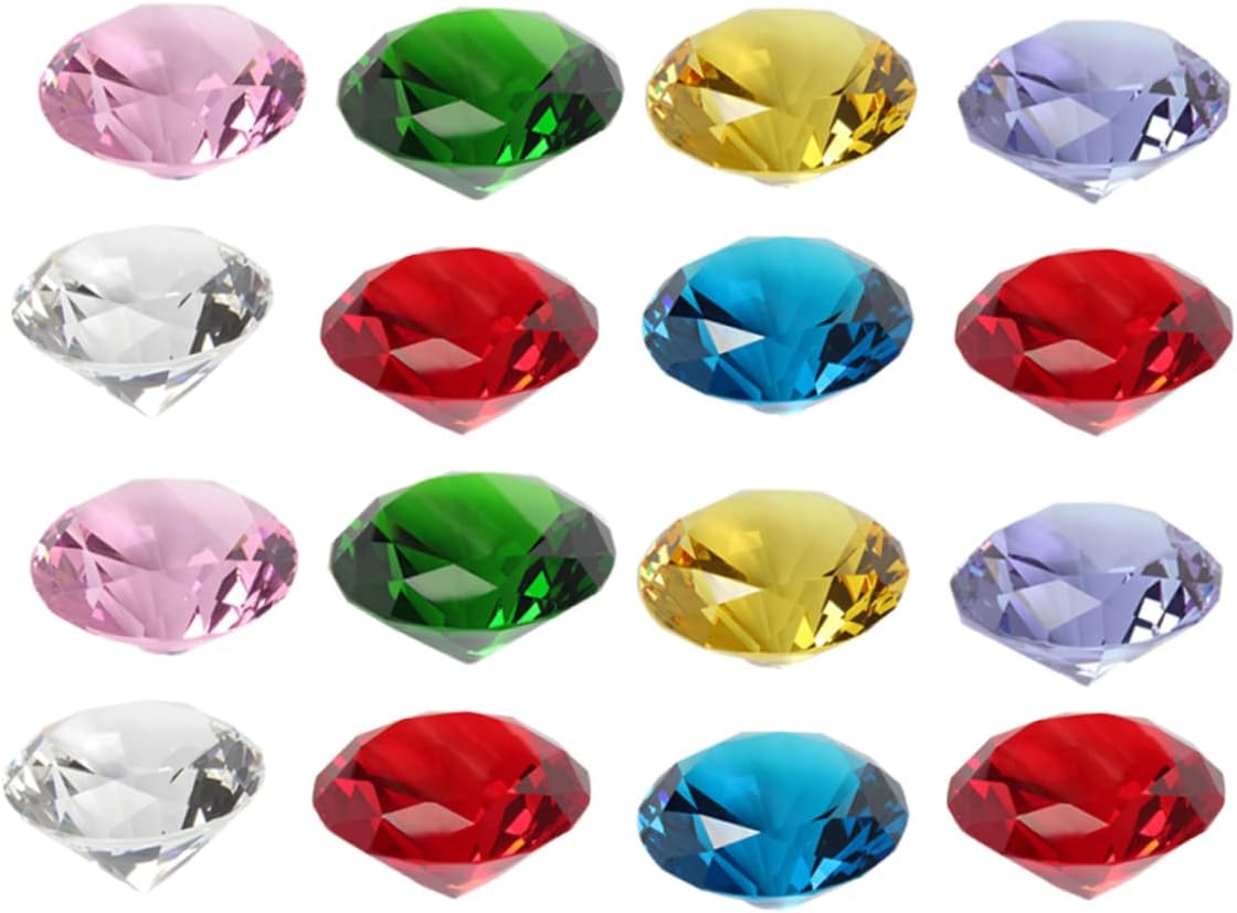 20pcs Colorful Crystal Diamonds Bridal Shower Wedding Decorations Artificial Diamond Decor for Home Party