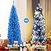 Goplus 6ft Blue Pencil Christmas Tree, Artificial Slim Tree, Xmas Decor for Indoor and Outdoor