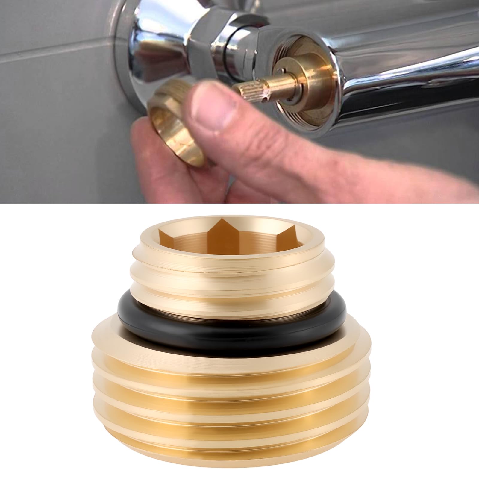 Briny River Shower Valve Brass Hose Outlet Connector 20.4mmx14.8mm Compatible with Mira H06 Bar 4.1900.080 - Image 2