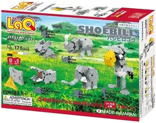 LaQ Animal World Shoebill | 175 piezas | 5 modelos | A partir de 5 años | Bloque de juguete de construcción creativo y educativo | Fabricado en Japón